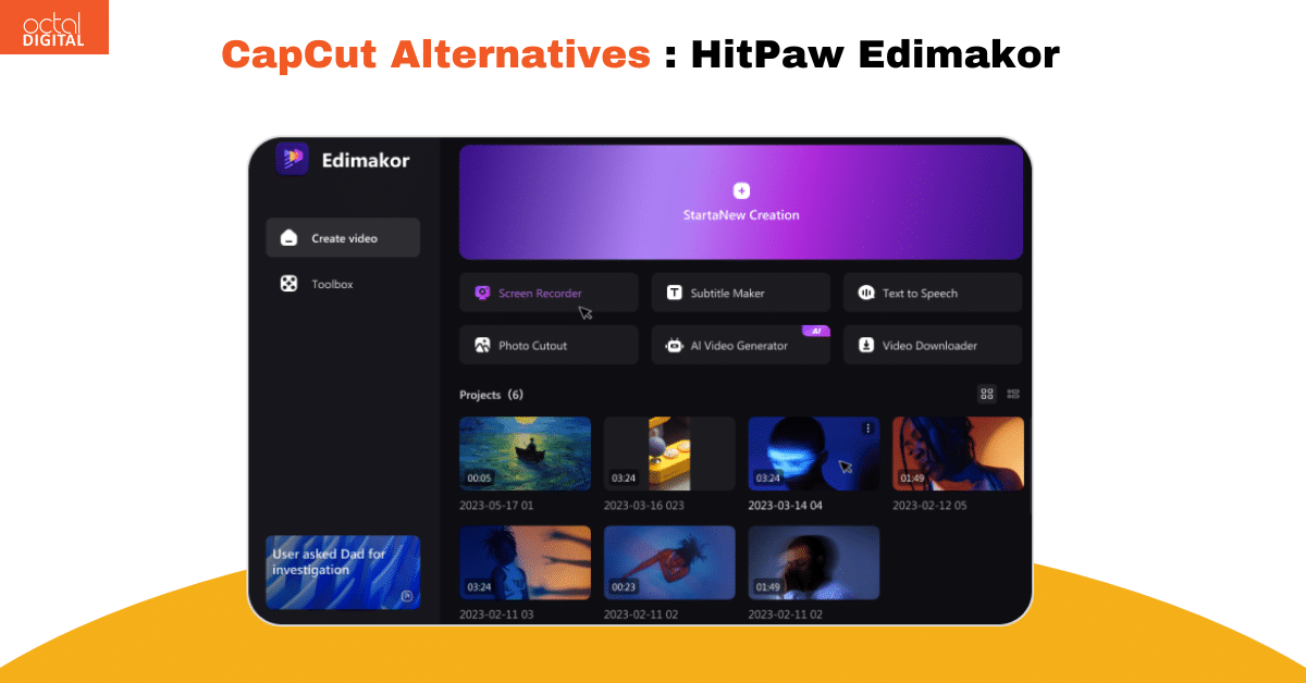capcut alternatives - hitpaw edimakor - apps like capcut