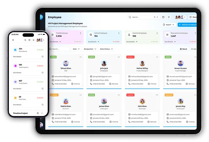 HR Project management Web App Design